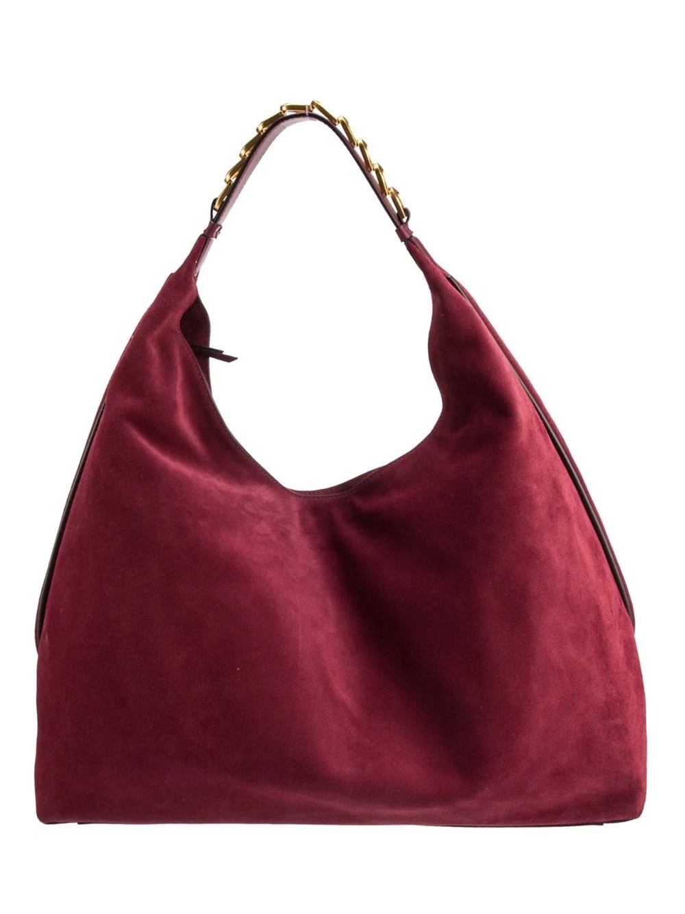 Donna Karen New York Bellmore Extra Large Suede Hobo With Bezel Strap - Picture 4 of 14